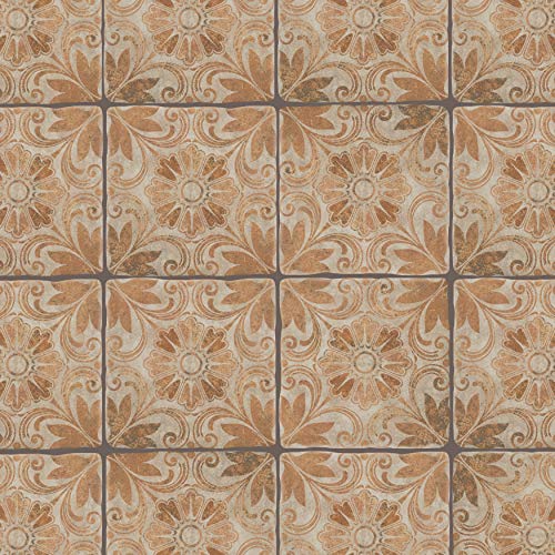 Somertile Costa Arena Decor Dahlia Encaustic 7.75" X 7.75" Ceramic Floor And Wall Tile #TOP6