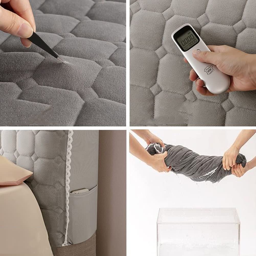 Funda de cabecera de Terciopelo Full Queen Cal King, Funda de cabecera for cabecera tapizada, Acolchada, Protectora a Prueba de Polvo(Curry,240cm(94inch))