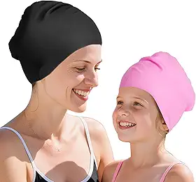 Touca de natação extragrande - touca de natação tamanho único para cabelos longos, dreadlocks, tranças, cachos e afros - touca de natação de silicone para mulheres e homens, mantenha o cabelo seco