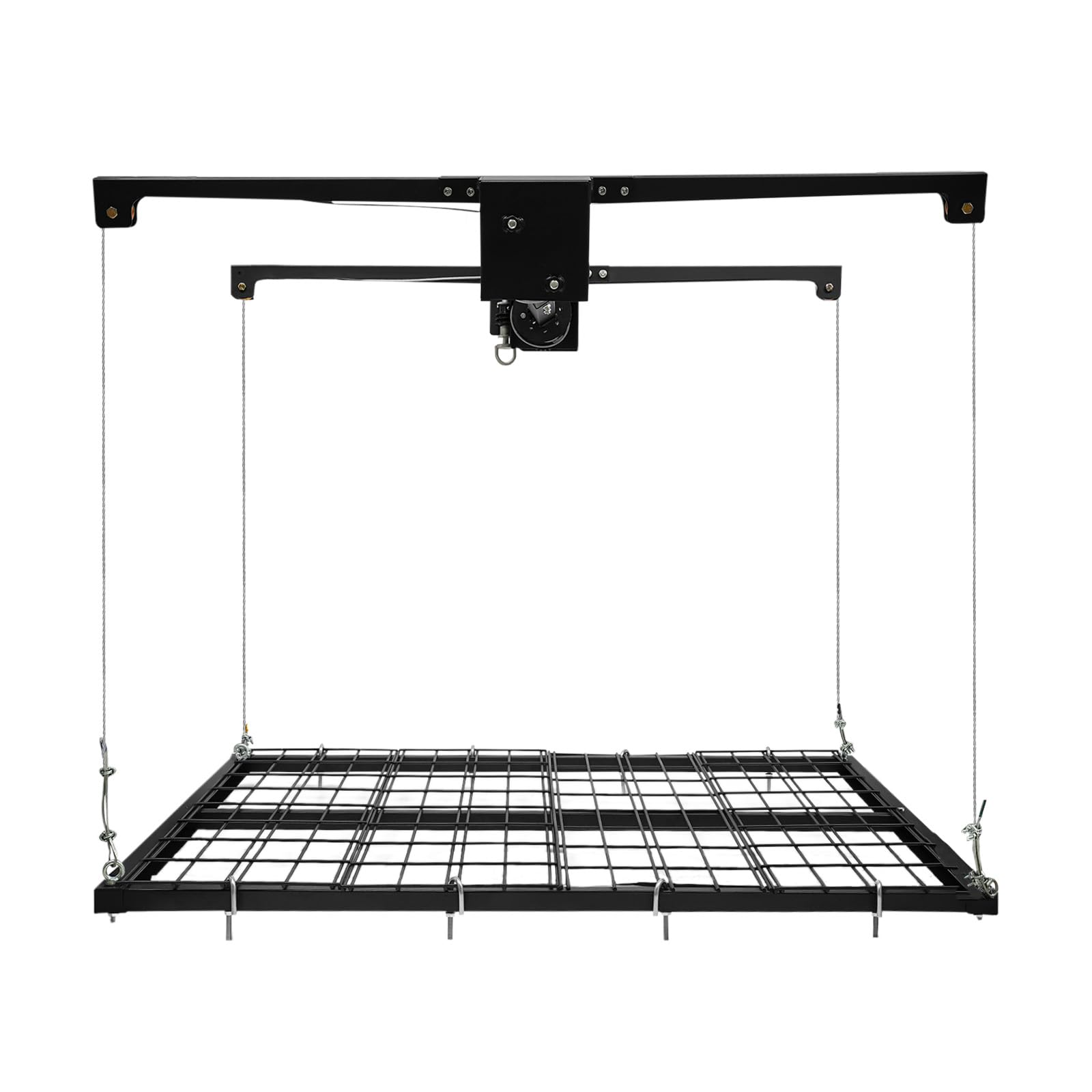 Ascensore per garage in acciaio al carbonio, regolabile con manovella, portata 136 kg, altezza di sollevamento: 200 cm, organizer salvaspazio per garage, facile installazione (A)