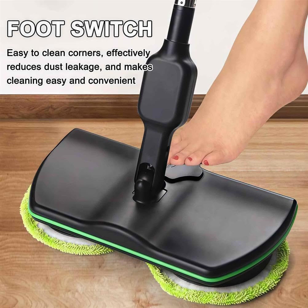Limpiador eléctrico inalámbrico recargable para suelos con mopa giratoria para barrer, lavar y pulir