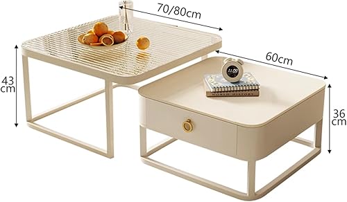 Miniatura 2 de Juego de 2 mesas auxiliares, Mesas de Centro para Salas Modernas, muebles para el hogar, mesa auxiliar para espacios pequeños, sala de estar,