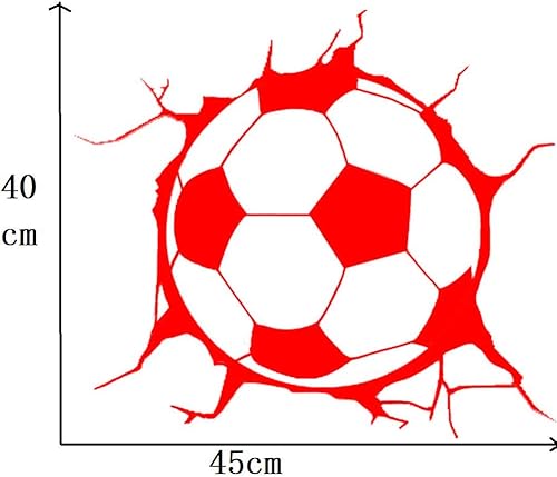 Miniatura 2 de BIBITIME. Adhesivo de vinilo de fútbol con diseño de pelota de fútbol para pared para fanáticos del deporte, dormitorio, escuela, gimnasio, aula,