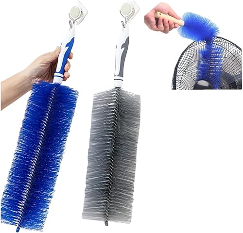 Cepillo de polvo flexible para ventilador (limpieza sin desmontaje), colector de polvo de microfibra, cepillo de polvo flexible para ventilador