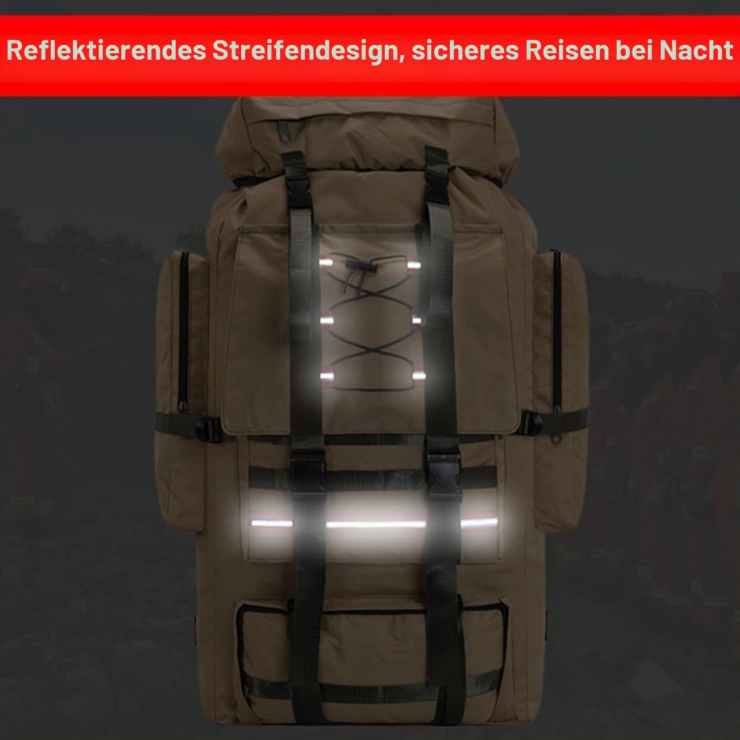 130L Wasserdichter Leichter Camping-Rucksack Militär Rucksack Taktischer Rucksack Wanderrucksack Backpacker Rucksack Outdoor Regendichter Reiserucksack Für Männer Frauen Großer Rucksack