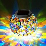 Color Changing Solar Powered Glass Ball Led Garden Lights, Rechargeable Solar Table Lights, Outdoor