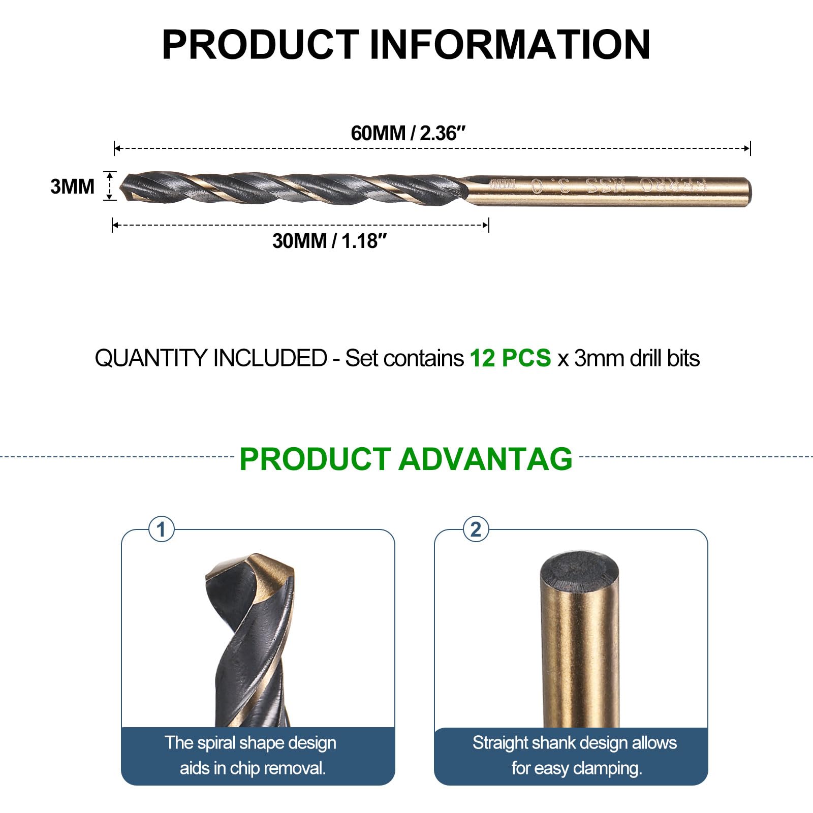 METALLIXITY Drill Bit (3mm) 12pcs - Image 2