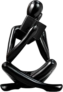 Gold Reading Women Statue, Thinker Sculptures, Abstract Art Ornament, Mo...