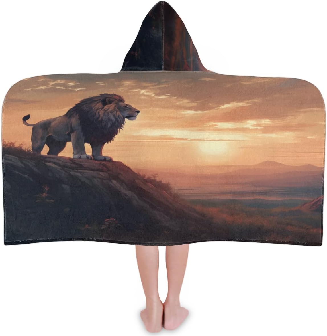 Pardick Kids Bath Towel Animal King Beach Towel with Hood Pool Cover Up for Girls Boys Soft Absorbent Hooded Bath Towel Toddler Towels for Beach, Pool