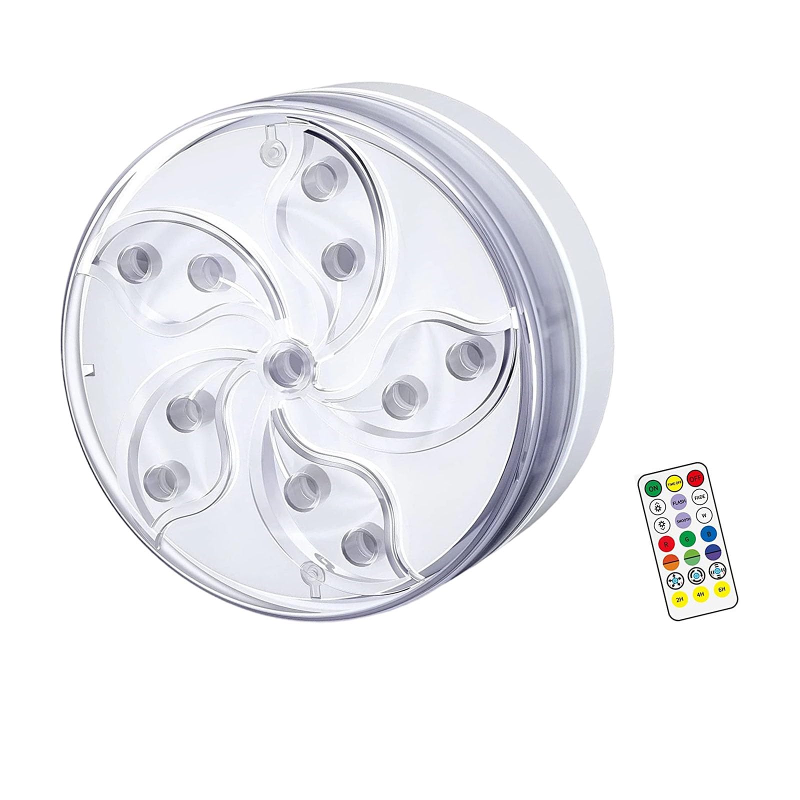 Kfwfuaee Multicolor Swimming Pool Light with Timer Function and Attachment Base for Aquarium Use Twist LED Pool Light