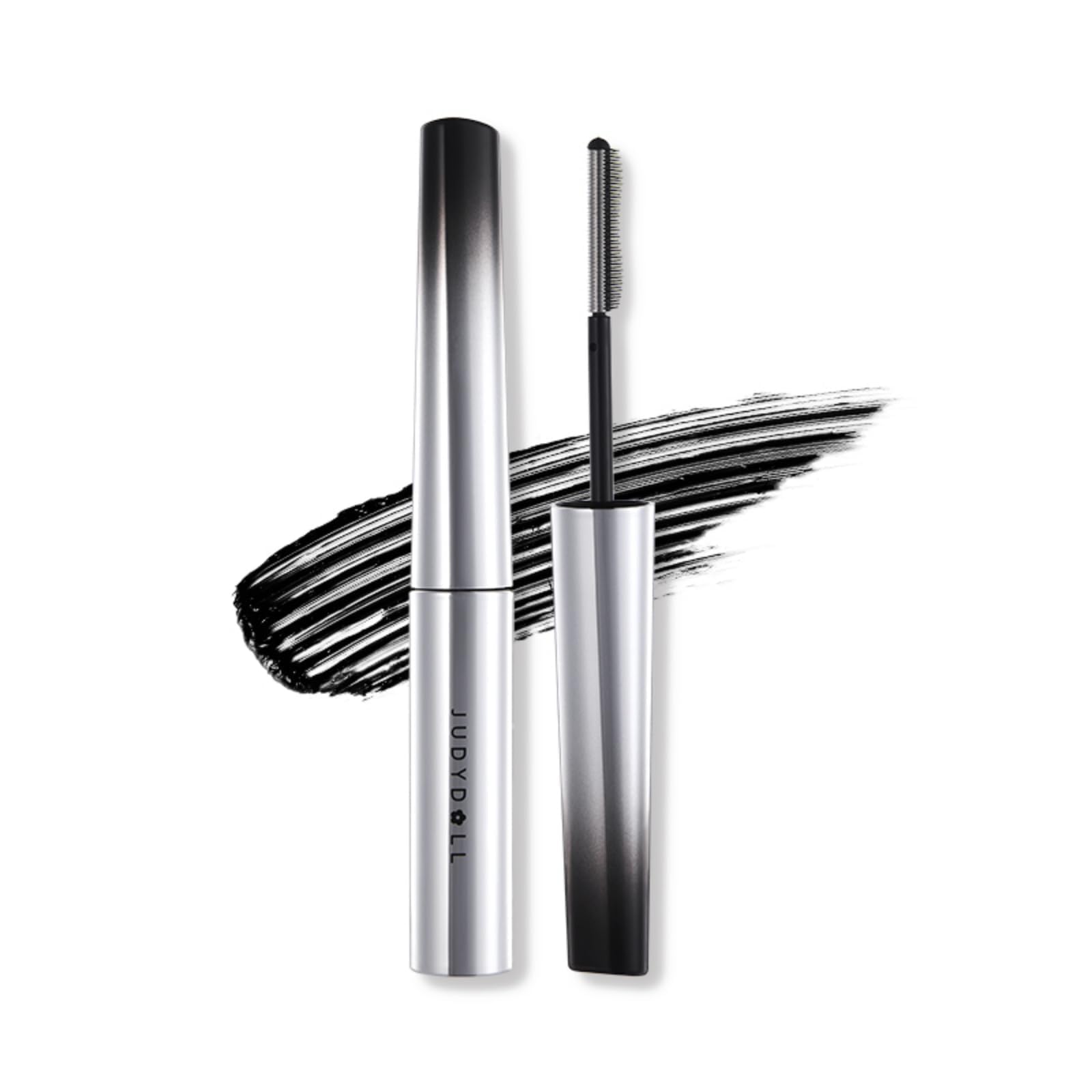 JUDYDOLL Feather Lash Iron Mascara-Serum,Primer, Topcoat 3-in-1,Dual-Wing Brush for Clump-Free Length & Volume,Lash Care with Squalane,Waterproof&Smudge-Proof(Black)