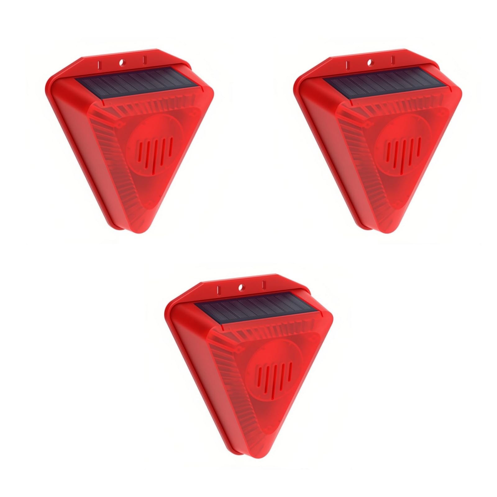 3 Pack Solar Powered Motion Sensor Alarm 129dB Ostrzeżenie Silne Ostrzeżenie Syrena Czerwone Światło Migające Wodoodporny Wodoodporny Silny Dźwięk Bezpieczeństwo przez cały dzień