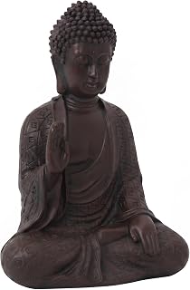 Smadeer Buddha Figur 17,8cm Zen Deko Statue Meditation Feng Shui Kunstharz