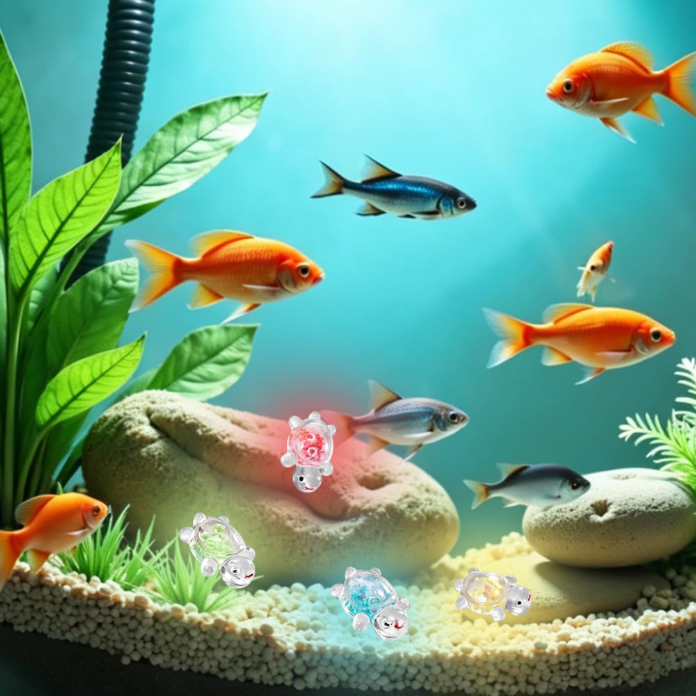 20 sztuk mini świecących żółwi z żywicy – kolorowe miniaturowe świecące żółwie, miniaturowe figurki, "zrób to sam", dekoracja do akwarium, ogrodu, doniczki, biurka i dekoracji domu