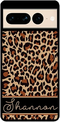 Leopard Animal Skin Personalized Black Rubber Phone Case Compatible With Google Pixel 10, 10 Pro, 10 Pro XL, 9a, 9 Pro, Pixel 9, Pixel 9 Pro XL, 8a,