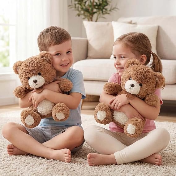 Brown Teddy Bear, 30cm Cartoon Stuffed Animal Plush | Soft Cuddly Toy Baby Teddy Bear Plush Toys Brown Bear Gifts for Birthday,Surprise Toys Christmas Valentine's Day