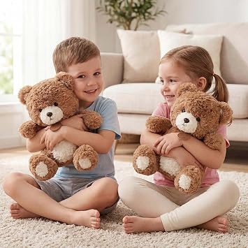 Brown Teddy Bear, 30cm Cartoon Stuffed Animal Plush | Soft Cuddly Toy Baby Teddy Bear Plush Toys Brown Bear Gifts for Birthday,Surprise Toys Christmas Valentine's Day