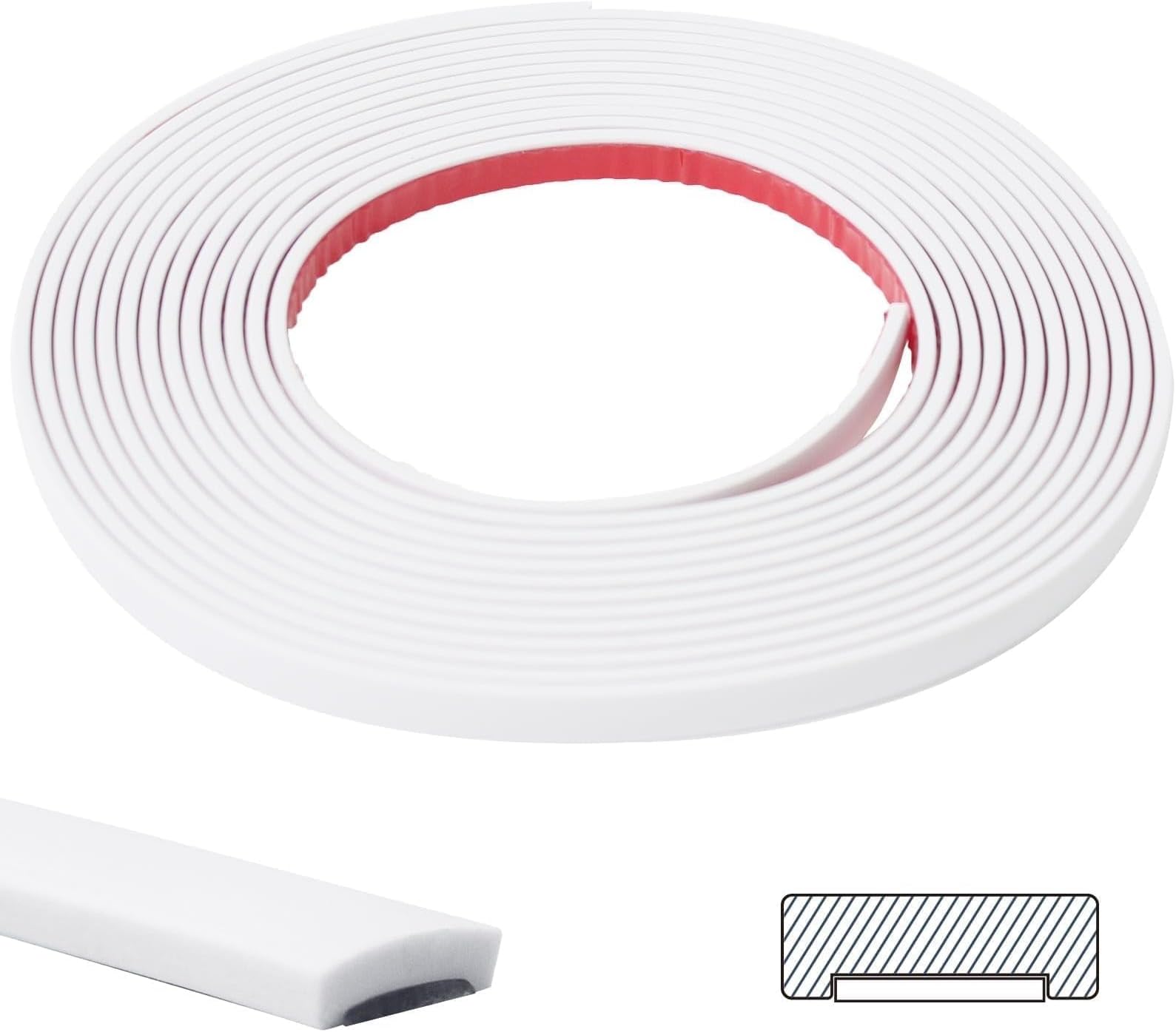THE WHITE SHOP Peel and Stick Molding Trim, Flexible Wall Trim Molding Self Adhesive, Molding Trim for Wall Tile Edges, Kitchen backsplash, Floor (Color : White)