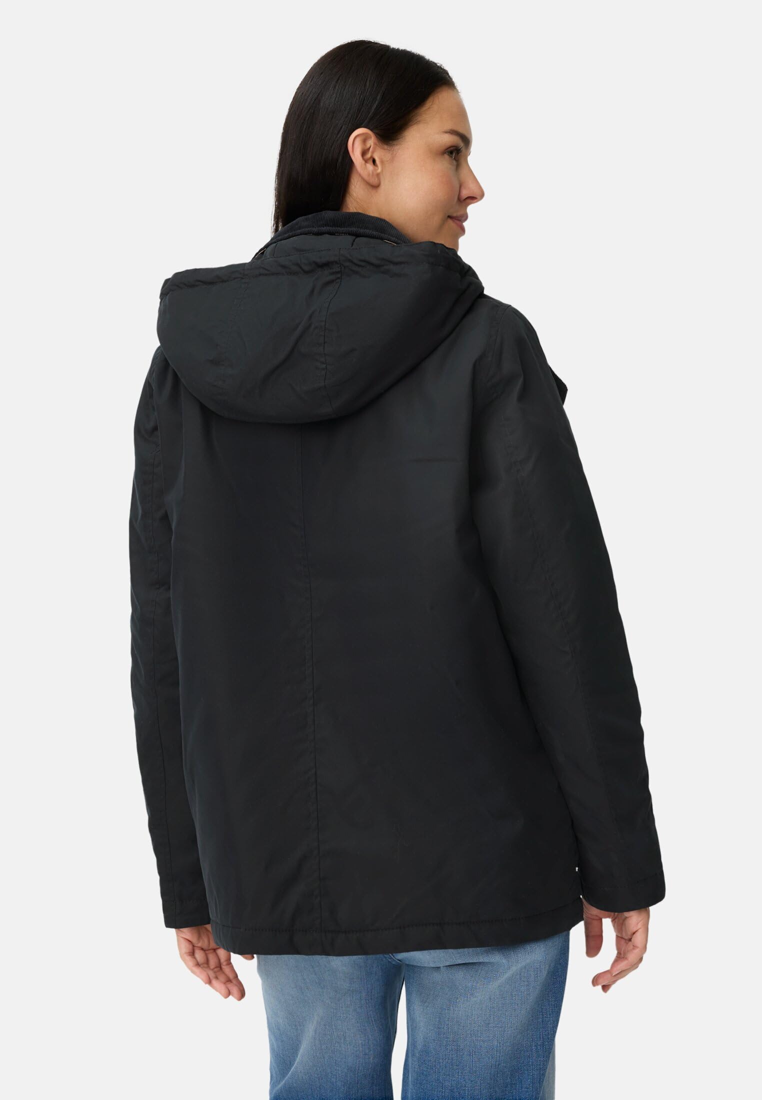 camel active Damen Outdoor Jacke mit Abnehmbarer Kapuze und Kordkragen