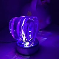Vista 9 de 4" LED Rotating Display Base for Crystals Glass Art, Colorful Light Rotating Crystal Display Base Stand, Cup Display Stand Turner for Tumbler Cup