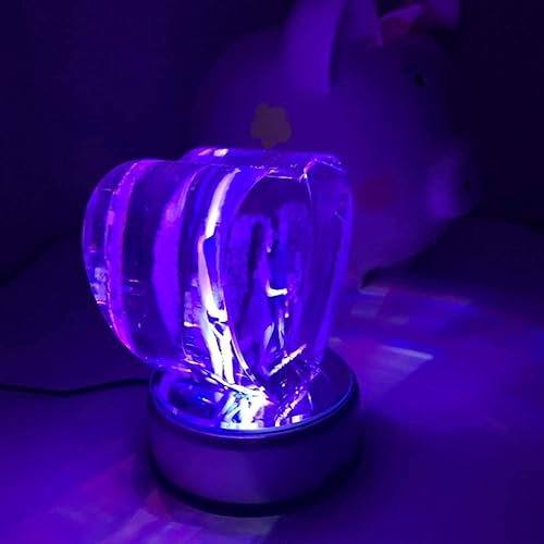 Miniatura 9 de 4" LED Rotating Display Base for Crystals Glass Art, Colorful Light Rotating Crystal Display Base Stand, Cup Display Stand Turner for Tumbler Cup