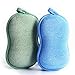 BabaMate Natural Bamboo Baby Bath Sponge - 2 Pack - Ultra Soft & Absorbent Sponge For Baby's Sensitive Skin, Biodegradable, Hypoallergenic - Green Blue