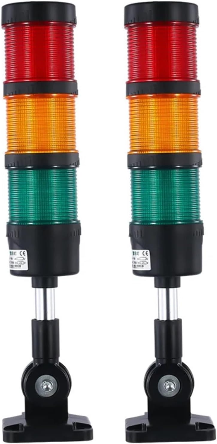 LED Warning Light for Security Protection Flashing Steady 1/2/3/4/5 Layer Siren Alarm Indicator Signal Lamp for Machine Tower(Steady 24V(3 Layer))