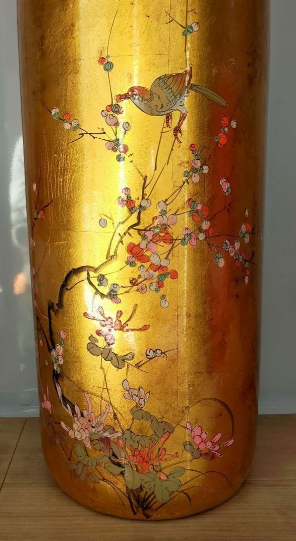 イタリア 傘立て 大花瓶 グリーン 花柄 手描き グラフィート 1653‐GR