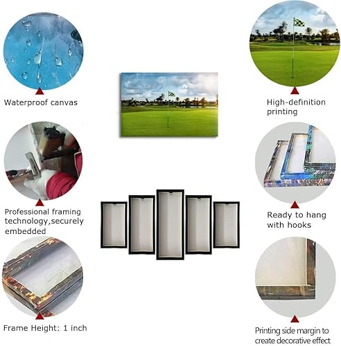 Vista 133 de chenchenArt Arte de pared de campo de golf de Estados Unidos, TPC, Sawgrass Golf Course, impresiones en lienzo, decoración de pared de golf para Rojo