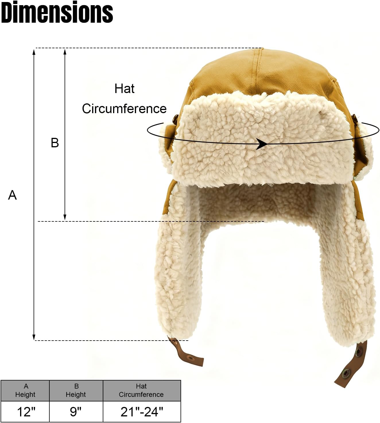 Ushanka Trapper hat, Winter Russian Hats for Men & Women Bomber Hat with Ear Flaps Warm Eskimo Trooper Hats