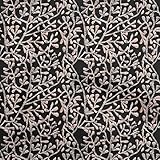 oneOone Cotton Silk Black Fabric Asian Block Dress Material Fabric Print Fabric by The Yard 42 Inch Wide-7750