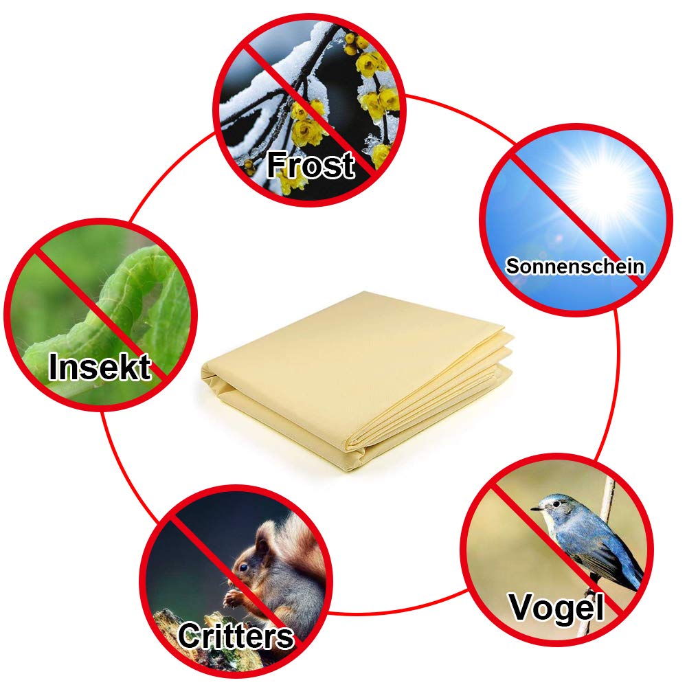 Housse De Protection Hiver Pour Plantes - Tissu Non Tissé Respirant - Protection Gel, Vent, Oiseaux - Avec Cordon