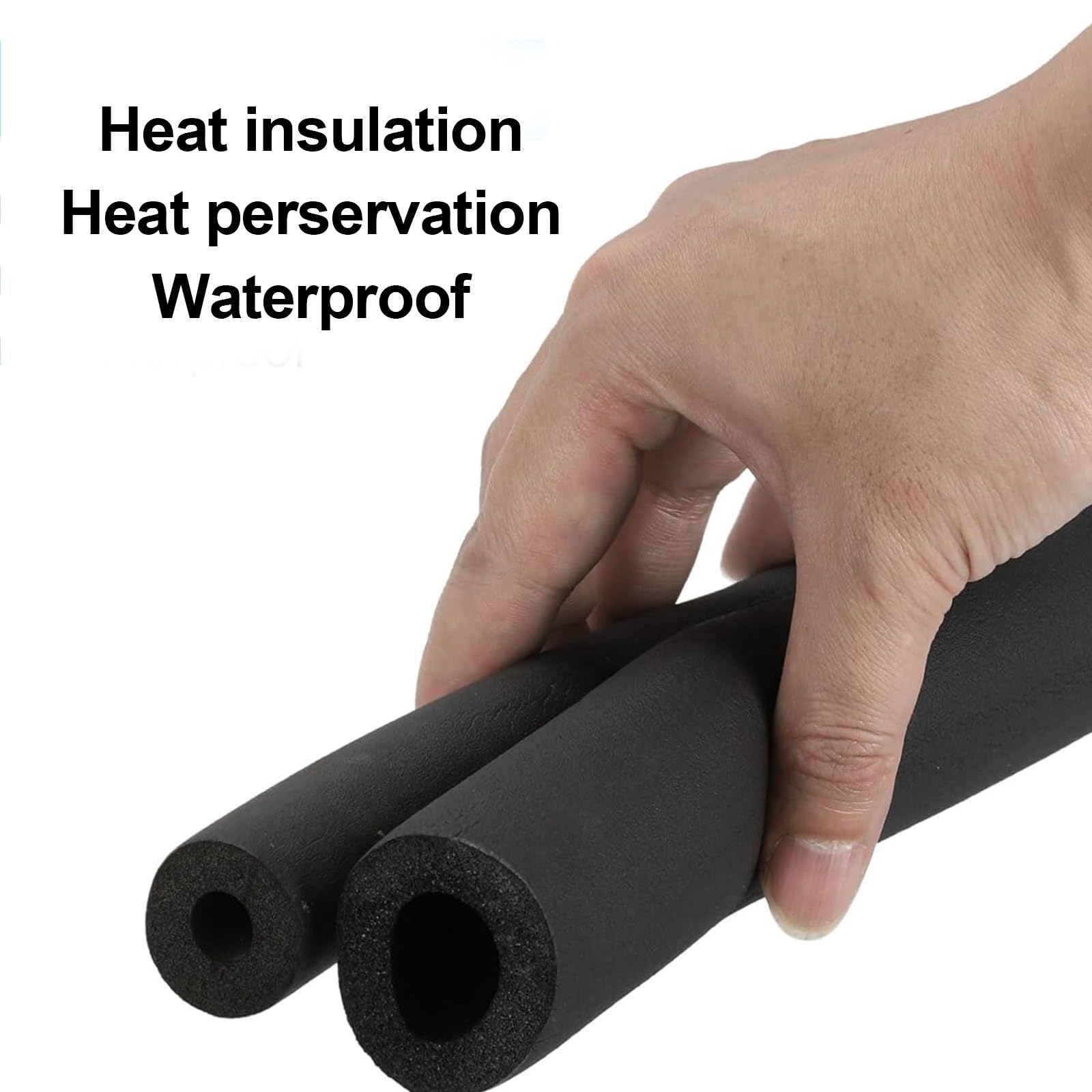 Rohrisolierung aus Schaumstoff Schwarz Wasserrohrisolierung Zum Einwickeln Winterfrostschutz Flexibler Rohrschutz für Sanitär Hlk und Außenrohre(43mm,2.5cm)