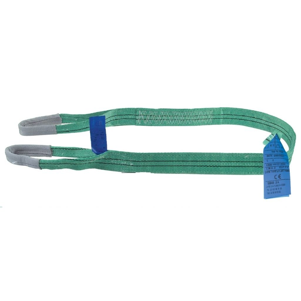 Elingue plate 3T avec boucles renforcees pour levage stable