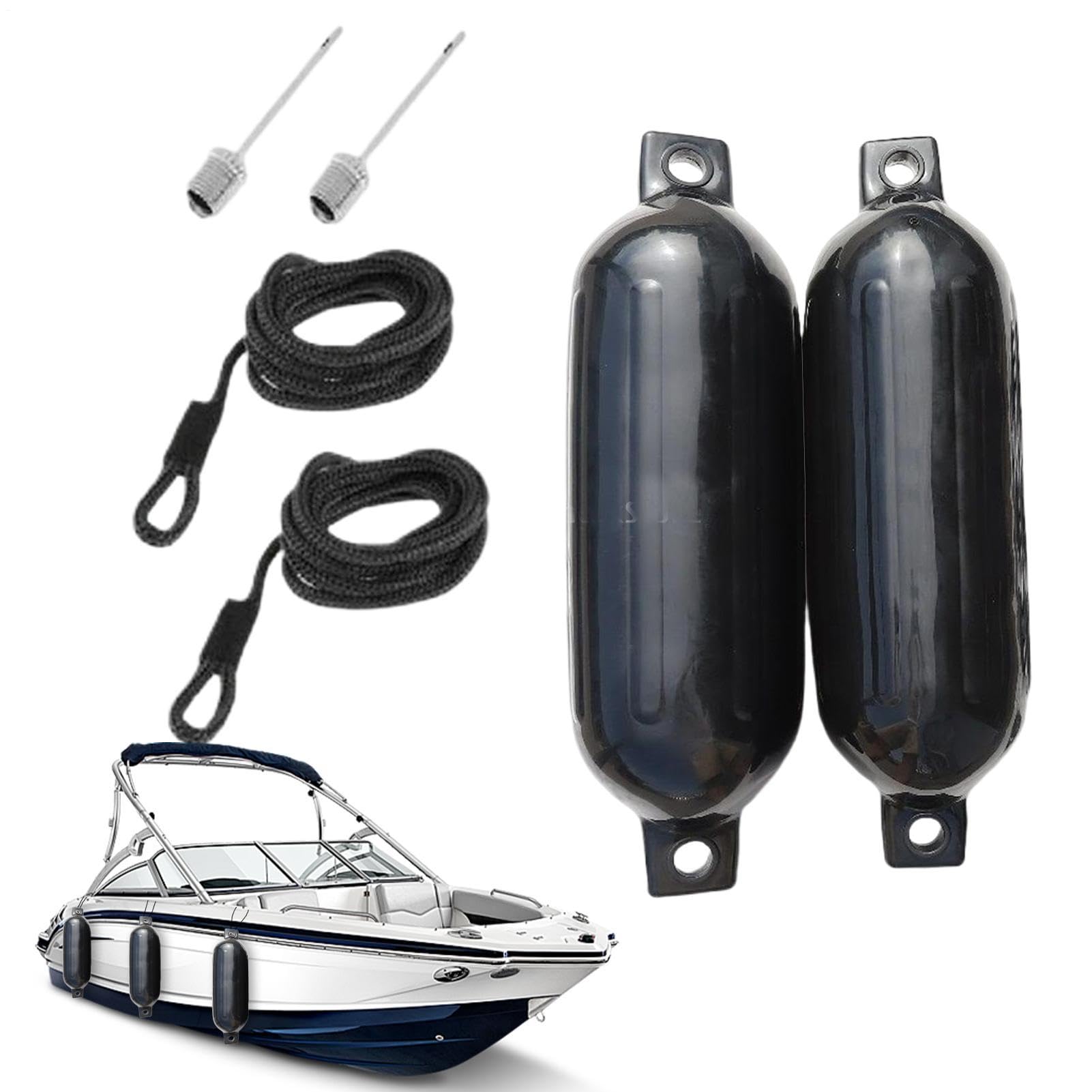 Paracolmi per Barca per Attracco 2 Pezzi Bumper Gonfiabili da Ormeggio | Parafanghi Gonfiabili per Gommone per Pontone Marittimo Barca a Vela Canoa Kayak Lago Escursioni Spiaggia Campeggio