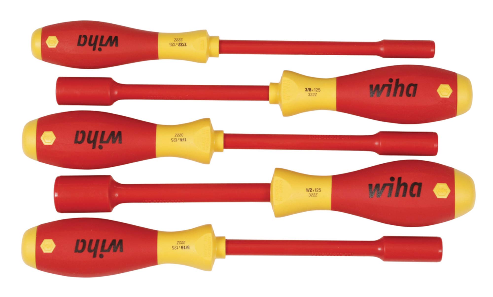 Wiha Insulated Nut Driver Set, Inch, 1000 Volt, 5 Piece