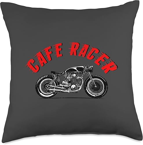 Cafe Racer Biker - Cojín de 18 x 18 pulgadas, multicolor