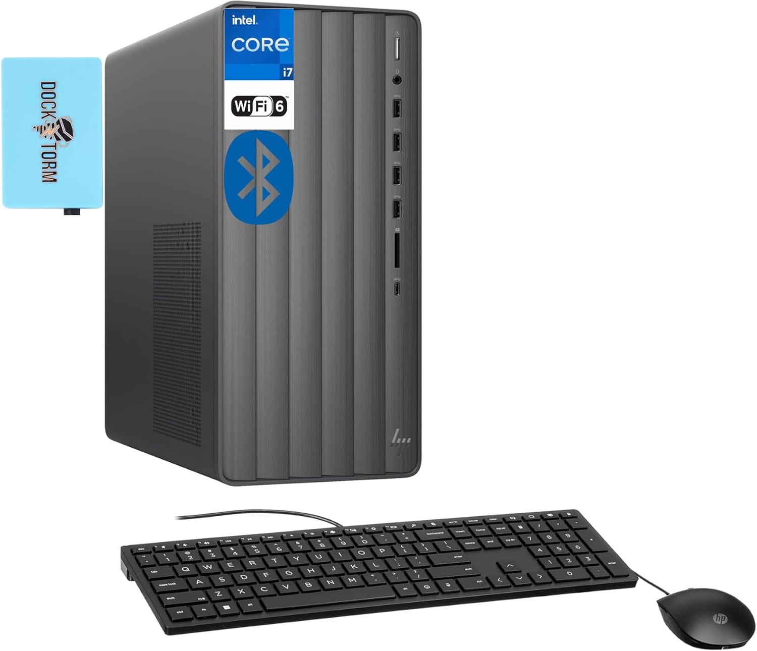 HP Newest Envy High Performance Business Desktop Nightfall Black (16-Core Intel i7-13700, 32GB RAM, 1TB SSD, Intel UHD 770, WiFi 6, BT 5.3, RJ-45, Win11H) w/USB KYB, Mouse, & DKZ Hub