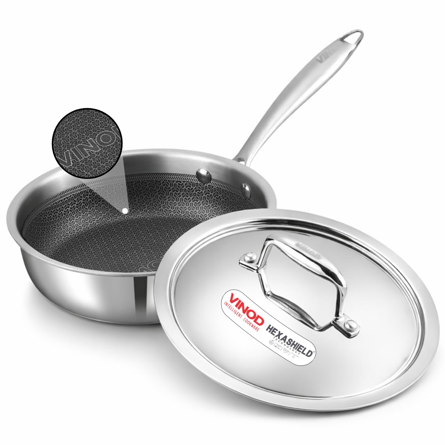 Vinod SAS Pro Platinum Triply Hybrid Non Stick Saute Pan with Lid, (24cm) | Durable Stick Free Cooking Surface | for Curry, Stir Fry, Deep Fry, Sauteing & Roasting | Induction & Gas Compatible-image-18