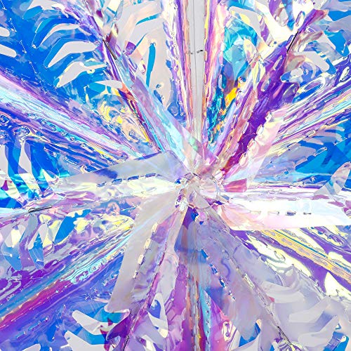 Image of Iridescent Snowflake Ornament Hanging Decoration, Foil Ceiling Decorative Hanging Ornaments for Christmas Bridal Shower Wedding Birthday Frozen Theme Party Fairy Princess Rainbow Show Decoration