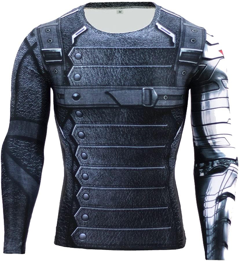 3D Super Hero Close-Fitting Quick-Drying Elastic Sport Cosplay T-Shirt Long Sleeve