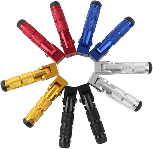 Miniatura 2 de GZYF Estriberas plegables para motocicleta de 0.315 in, estriberas de pasajero, pedal reposapiés trasero universal para motor eléctrico, bicicleta