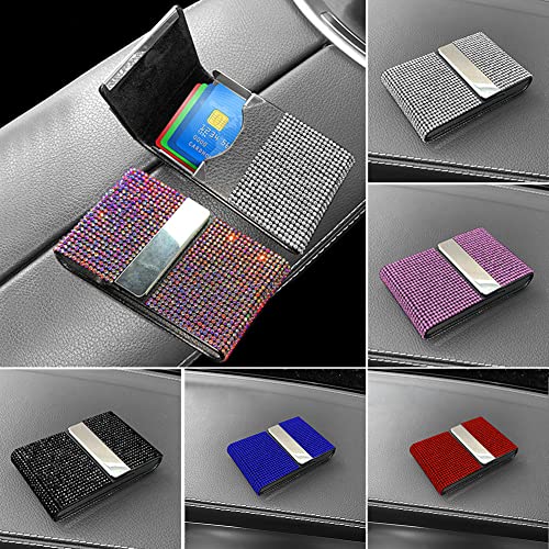 Bling Card Case Crystal Card Holder Minimalist Credit Card Holder Magnetic Closure Design Cards Storage Box with Shining Rhinestones Portable Card Holder for ID Passport Driving License for Women4