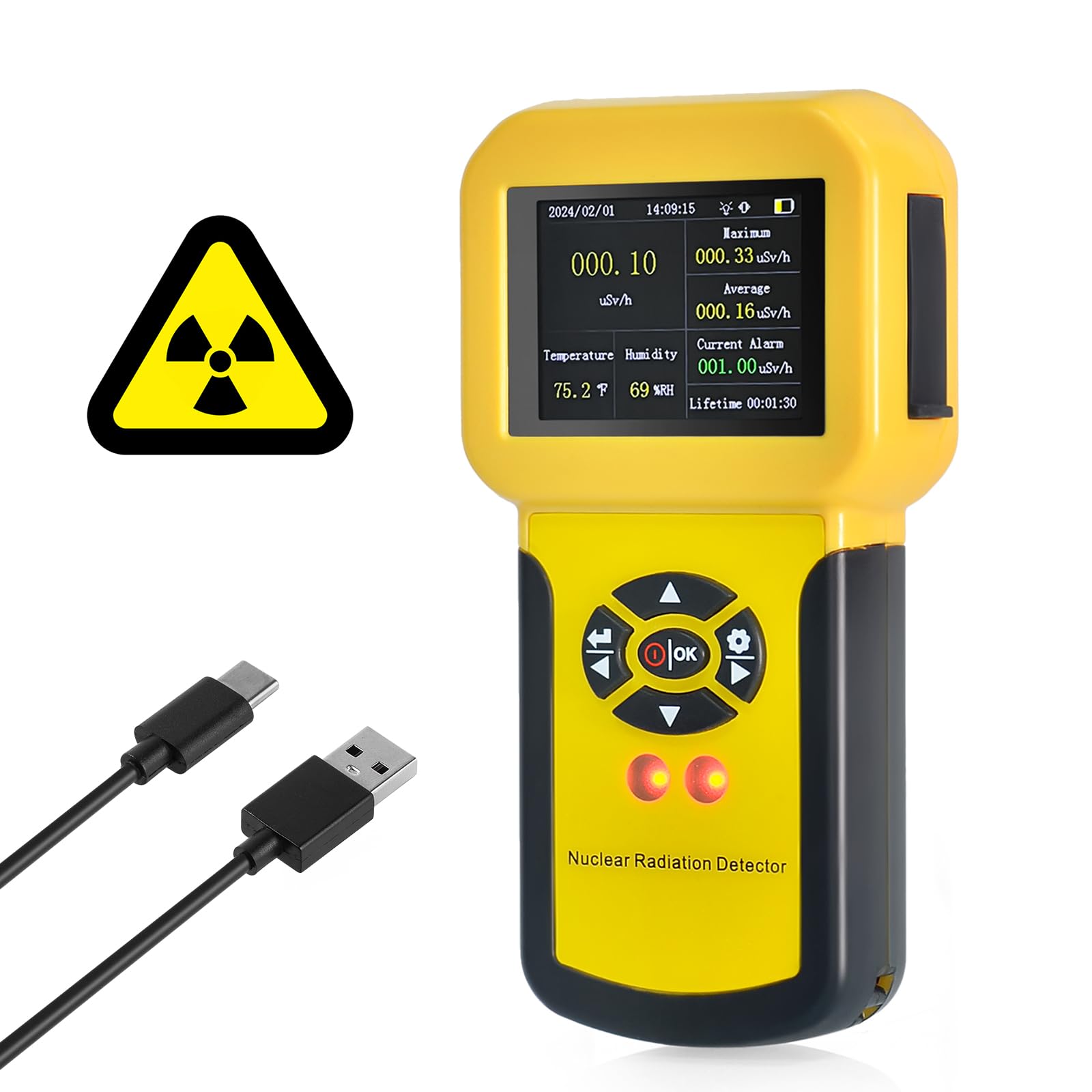 DOSIMETRO RADIAZIONI DIGITALI 3 In 1 Contatore Geiger Emf - Foto 2