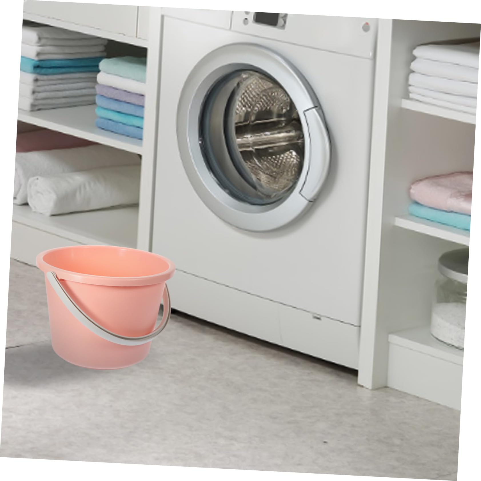 Ipetboom Cubo De Plástico Redondo para Lavandería y Jardinería Asa Alta Capacidad Fácil De Transportar