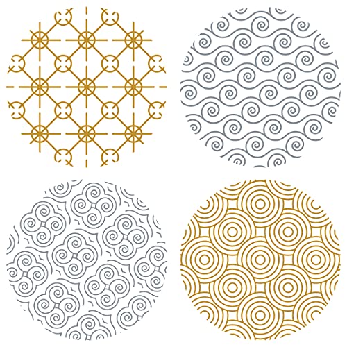 Runde Aufkleber dekorative Punkte transparent mit Gold und Silber Muster, Durchmesser 39 mm 120 Stück pro Set Cover