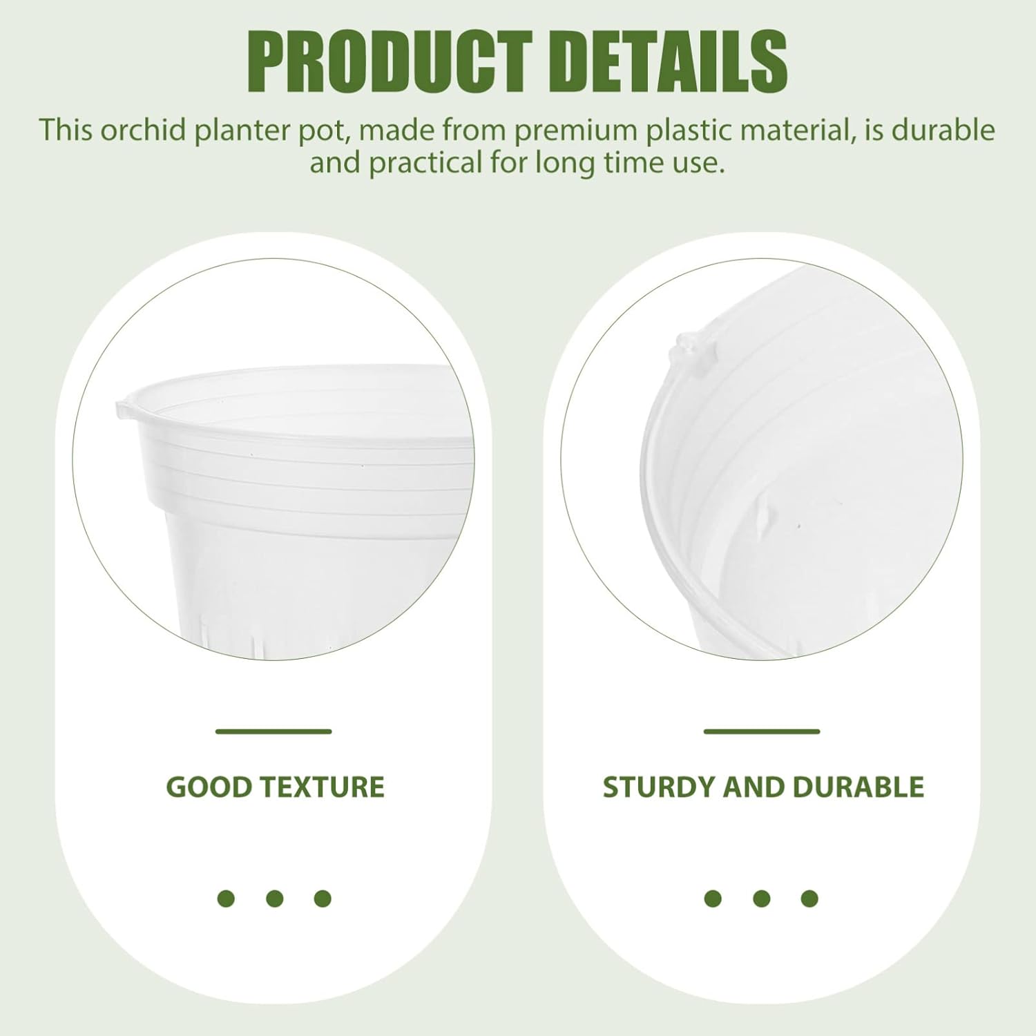 Angoily Clear Orchid Pots Plastic Flower Plant Pot with Saucer Root Control for Home Garden Office