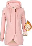 Voqeen Womens Zip Up Hoodies Fleece Jackets Oblique Zipper Hoody Sweatshirt Coat Fall Outfits Sweaters with Pockets