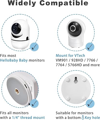 Miniatura 3 de Soporte para monitor de bebé de 67 pulgadas de altura ajustable compatible con Nanit Pro, óptica infantil DXR-8 Pro, HelloBaby, VTech, Motorola u