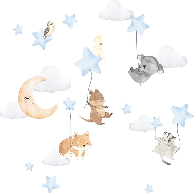 Little Deco Wandtattoo Tiere & Sterne Wandsticker für Baby Kinderzimmer DL828-2 Little Deco Wandtattoo Tiere & Sterne Wandsticker für Baby Kinderzimmer DL828-2